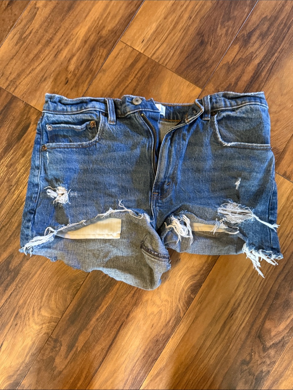 Abercrombie & Fitch Blue High-Rise Mom Shorts